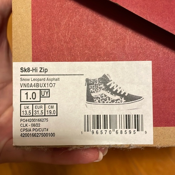 NEW Vans Sk8-Hi Zip Snow Leopard - Picture 5 of 5